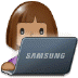 👩🏽‍💻 woman technologist: medium skin tone display on Samsung